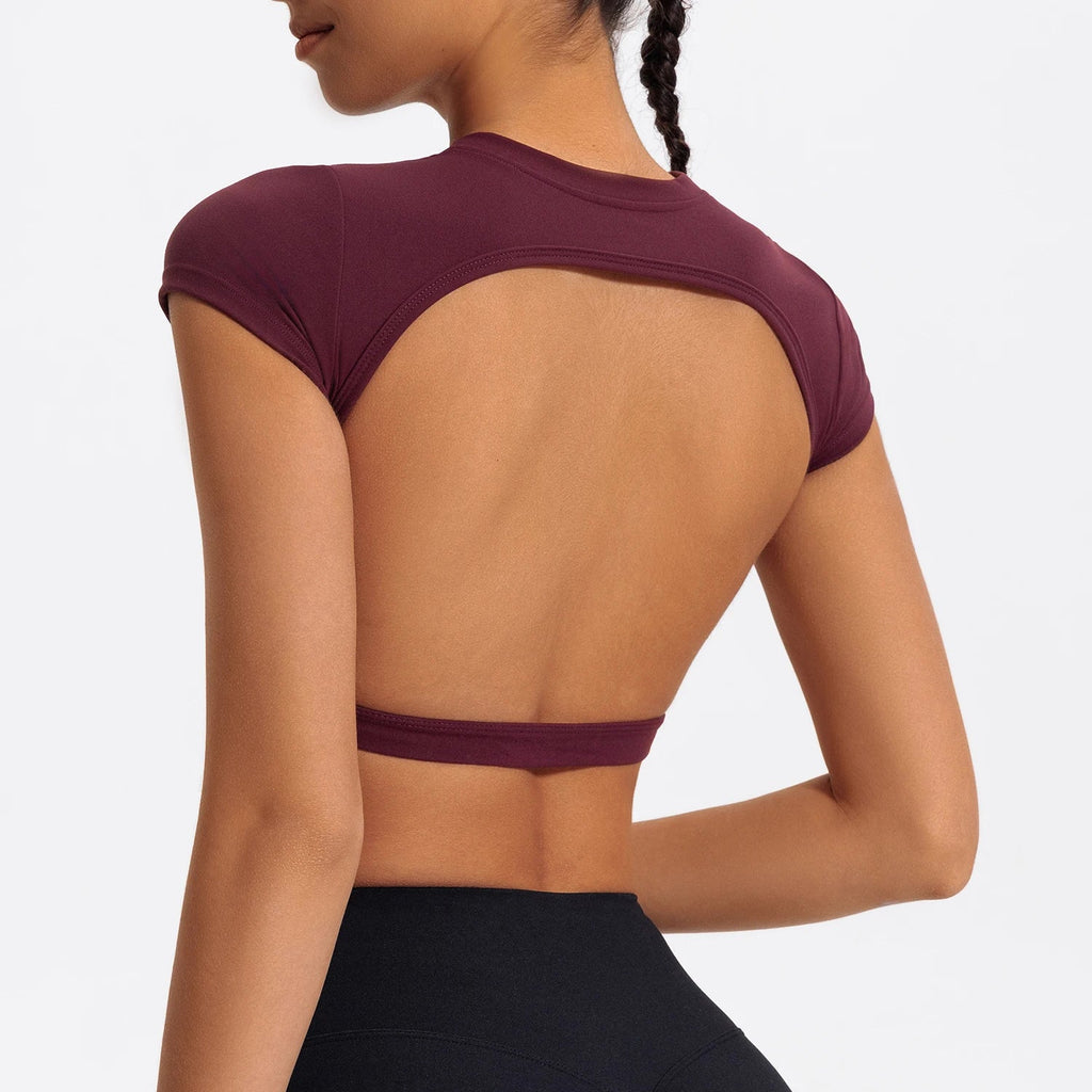 FlexiFit Women's Backless Crop Gym Top