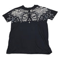Xtreme Couture Double Skull Wing Graphic T-Shirt Black Size L Made in USA
